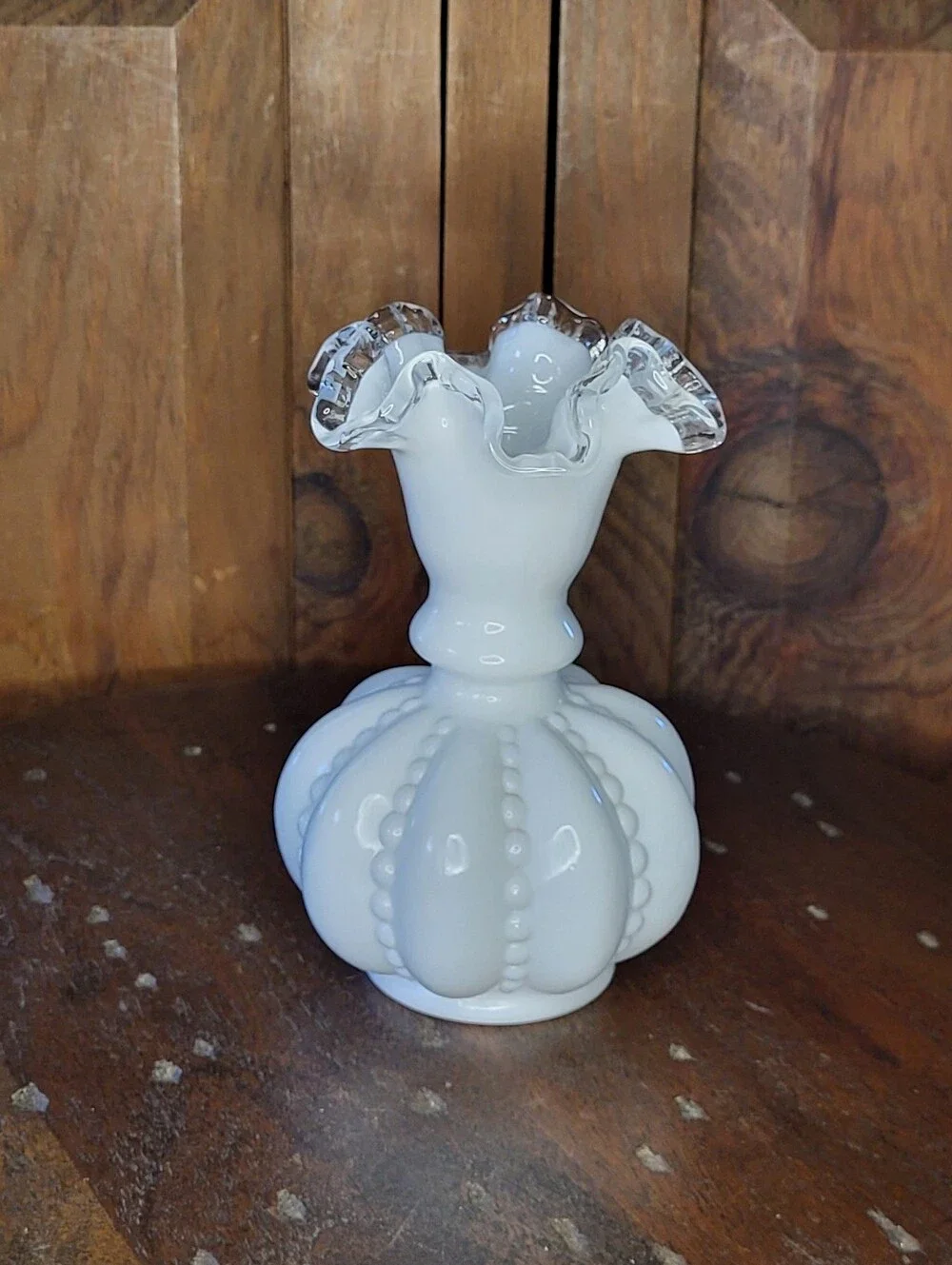 Fenton Beaded Melon Vase